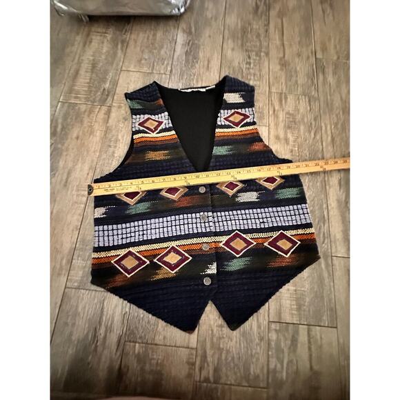 Vintage Jane Ashley Women's Southwest Cowboy Vest Size Medium embroidered 90s - Picture 6 of 8